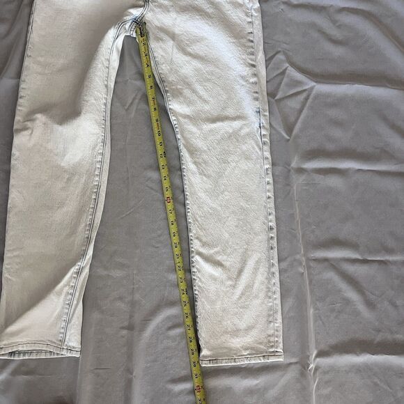 Levi's 501 White Blue Acid Wash Mid Rise Button Fly Cotton Denim Jeans 31 x 30 - Picture 6 of 7